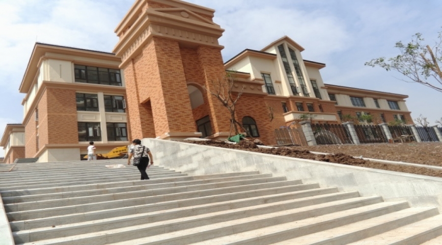 重慶市兩江小學外墻軟瓷，外墻干掛石材